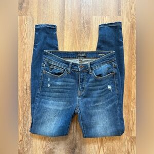 Judy Blue Medium/Dark Blue Skinny Jeans with Light Distress